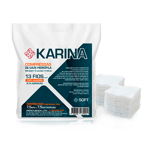 Compressa gaze 9 fios pct 500